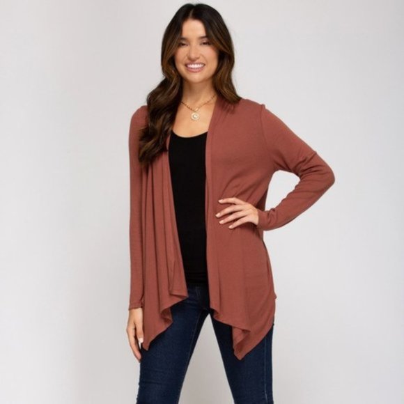 Long Sleeve Open Front Cardigan - Picture 2 of 3